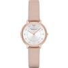 Emporio Armani Orologio da donna, movimento a due lancette, cassa in acciaio inossidabile oro rosa 32 mm con cinturino in pelle, AR2510