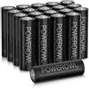 POWEROWL - Batterie AA da 2800 mAh, 20 batterie ricaricabili AA, batterie mignon, 1,2 V, tipo NI-MH, bassa autoscarica, con contenitore antipolvere