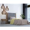 Italian Bed Linen Set Lenzuola Letto Piazza e mezza Cotone Trendy Chic, lavorato in Italia - Completo Letto, Lenzuolo Sotto con Angoli, Lenzuolo 180x300cm e Federa, Giallo
