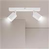 Ketom Lampada Faretti da Soffitto Orientabili, GU10 Faretti LED da Soffitto Bianco, Moderna Plafoniera LED Faretti 2 Luce, Faretto da Parete Interno per Barra, Cameretta, Cucina, Senza Lampadina