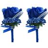 Shiwaki 2 pz Fiore Artificiale Uomini Asole A Mano Rosa Seta Uomini Corpetto per Festa Di Nozze Prom Forniture Per Matrimonio Decorazione (Blu Reale)