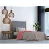 Italian Bed Linen Set Lenzuola Letto Singolo Cotone Trendy Chic, lavorato in Italia - Completo Letto, Lenzuolo Sotto con Angoli, Lenzuolo 90x200cm e Federa, Corallo