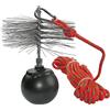 AERZETIX - Set di spazzacamino - attrezzi per pulizia canne fumarie - spazzola metallica Ø175mm - corda Ø5mm lunghezza 10m - sfera 1.8kg - moschettone - C49987