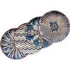 MÄSER 934019 Iberico Blue - Grande piatto rotondo in stile morano con 4 diversi motivi, set di 4 piatti decorativi bianco-blu, ideali anche come piatto per pizza e piatto da portata, in gres