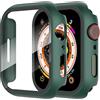 Diruite 2 Pezzi Cover per Apple Watch Series 9/8/7 45mm Pellicola | PC Dura Custodia con Vetro Temperato 9H HD,Alta Sensibilità,Antigraffio,Ultrasottil Tutto Intorno Protezione,Verde,45mm