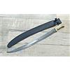 Ladymsardegna COLTELLO 68 CM SARDO MANICO IN Muflone LAMA FISSA DAMASCO LEPPA fodero