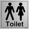 VSafety - Cartello toilette uomo/donna per porta generica, 150 x 150 mm, comp. di allum. spazzolato 3 mm
