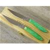 pattada KNIFE COLTELLO 21,5 CM 2 PZ PATTADA DA TAVOLA SARDEGNA SARDO osso tibia colorata