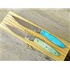 pattada KNIFE COLTELLO 21,5 CM 2 PZ PATTADA DA TAVOLA SARDEGNA SARDO osso tibia colorata