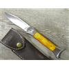 KNIFE COLTELLO 22,5 CM SINNIESA SARDEGNA SARDO MANICO in osso tibia colorata