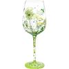 NymphFable Bicchieri Vino Dipinto a Mano Libellula Uccello Fiore Calici Vino 15oz Regalo per Famiglia e Amico