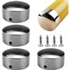 Lechengjia Tappi di estremità del corrimano, ultra-sottile 0.4mm, per 50mm Handrail Round Handrail End Cap (2 paia), con 4 viti in acciaio inossidabile