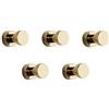 BGL Ganci da parete senza perforazione, resistenti, ganci per asciugamani, per bagno, cucina, armadi, porte, in ottone dorato, confezione da 5