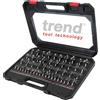 Trend Set di Partenza di 50 Frese per Router, Gambo da 6,35 mm, Punta in Carburo di Tungsteno, Custodia in Alluminio Inclusa, SET/SS50X1/4TC