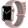 Maledan Cinturino Nylon Compatibile con Apple Watch 42mm 44mm 45mm 49mm 38mm 40mm 41mm, Regolabile per iWatch Series 9 8 7 6 5 4 3 SE, PinkSand