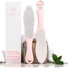 DYNESSE Lima per piedi professionale in acciaio inox laser-cut. 3 strumenti in 1. Mini raspa integrata. Sicura e facile da usare. Usata negli studi di pedicure. Manico ergonomico. Prodotto multi-uso