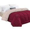 Tata Home Trapunta Invernale Tinta Unita Double Face Piazza Mezza Imbottita 350 gr/mq Piumone Caldo Letto Piazza e Mezza 220x260 cm Bicolore Rosso Panna Mod. J