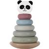 Kindsgut Torre impilabile, giocattolo in legno per la motricità dei più piccoli, bel regalo per il primo compleanno, colori tenui e design semplice, alta qualità, Panda