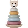 Kindsgut Torre impilabile, giocattolo in legno per la motricità dei più piccoli, bel regalo per il primo compleanno, colori tenui e design semplice, alta qualità, Orso