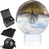 Belle Vous Sfera di cristallo K9 80 mm - Sfera di cristallo fotografica 8 cm con supporto, sacchetto di velluto, panno in microfibra e confezione regalo, sfera di vetro trasparente per mediazione e