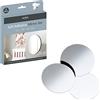 Anika - Confezione di 3 Autoadesivo Rotondo specchi 15 cm, Bianco, 15 x 0.5 x 15 cm, white, vetro