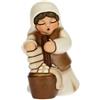 THUN - Statuina Presepe Lavandaia - Decorazioni Natale Casa - Linea Presepe Classico, Variante Bianca - Ceramica - 5,5 x 5,8 x 8 h cm