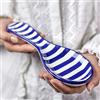 City to Cottage® Poggiamestolo per Cucchiaio con Fantasia a Righe Blu Scuro | Realizzato e Dipinto a Mano in Ceramica | Portautensili