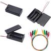 WJUAN 3 Pezzi Box Batterie, Box Contenitore Batterie in Plastica, Batteria Scatola AA 3V e Batteria Scatola AA 4.5V con Interruttore ON/OFF e 5 Clip a Coccodrillo