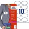 AVERY Badge adesivi per tessuti ovali Avery 85x50 mm - 10 et/foglio - stampanti laser - Conf. 20 fogli L4882-20