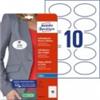 AVERY Badge adesivi per tessuti ovali Avery 85x50 mm - 10 et/foglio - stampanti inkjet - Conf. 20 fogli - J4882-20