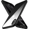 TENDLIN Cover Compatibile con iPhone XR, Trasparente PC Retro Durevole Silicone Paraurti Custodia Rigido Sottile per iPhone XR - Nero