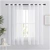 PONY DANCE Tende in voile bianco - Set di 2 tende corte 140 x 160 cm, decorazione per la casa, camera da letto, cucina, organza tulle con occhielli trasparenti luminosi filtranti, bianco, 2 pezzi