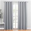 PONY DANCE Tende Oscuranti per Interni 2 Pezzi Tenda Soggiorno Termica con Anelli Curtains Camera da Letto per Salotto Eleganti L 140 x A 220 cm, Grigio Chiaro