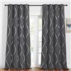 PONY DANCE Tenda Oscurante da Interno per Salotto Eleganti Tende Termiche con Anelli Moderna Curtain con Motivo Curva Argento 2 Pezzi L 140 x A 245 cm, Grigios
