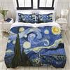 ALLMILL Set Biancheria da Letto,Set Copripiumino in Microfibra con Federa,Notte Stellata Van Gogh Oil Painting,1 Copripiumino140 x 200cm + 2 federe 50 x 80 cm