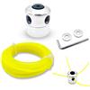 Lechengjia Testa di taglio universale in alluminio testa di taglio in nylon con linea decespugliatore, chiave, con 10 m di corda di diserbo, rondella bobina spazzola testa Cu