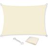 KAHEIGN Vela Parasole, 2,5m x 3m Impermeabile Blocco UV Al 98% Tela Parasole 120gsm Tendalino Parasole Per La Festa In Giardino All'aperto Nel Patio Del Giardino (Crema)