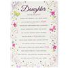 Piccadilly Greetings Heartfelt Wishes - Biglietto di auguri di compleanno sentimentale per figlia, Regal Publishing C80679, bianco, pesca, beige, rosa, verde, 22,9 x 15,2 cm