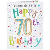 Piccadilly Greetings Regal Publishing Modern Milestone Age Happy Birthday Card 70th - 20,3 x 15,2 cm, bianco