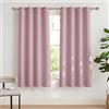 PONY DANCE Tenda Oscurante per Interni con Anelli Tende Camera da Letto Curtains Termiche per Soggiorno Cameretta Bambini 2 Pezzi L 140 x A 175 cm, Rosa Chiaro
