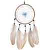 DonDon Acchiappasogni Dreamcatcher con perle e vere piume Marroncino - Ø 14 cm