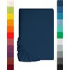 Lavea, lenzuolo in jersey con angoli, serie Maya, 100% cotone, lavorazione di alta qualità, con elastico, certificazione Oeko-Tex 100, Cotone, Blu galassia., 60x130cm | 70x140cm