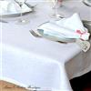 LINEN & COTTON Tovaglia da Tavola Bianca Elegante Con Orlo A Giorno in Tessuto Florence - 100% Lino, Bianco (143 x 143 cm) Tovaglia da Tavolo Ricamata Quadrata per Cucina Matrimonio Nozze Cerimonia