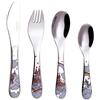 EXZACT Posate per Bambini 4 Pezzi in Acciaio Inox - Design Unicorno, Senza BPA, Lavabili in Lavastoviglie, Finitura a Specchio, Serie Designer