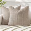 MIULEE Copricuscini per Divano Fodere Cuscini Arredo per Soggiorno Cuscini Letto Matrimoniale Quadrati Decorativi per Camera da Letto Federa Cuscino Moderno e Elegante 2 Pezzi 35X35 CM Sabbia