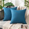 MIULEE 2 Pezzi all'Aperto Copricuscini Impermeabile Federe per Cuscino Decorativi Moderni in Poliestere Cuscini in Lino per Divano Sedie Picnic Camera da Letto 40x40 cm Blu Scuro