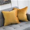 MIULEE Confezione da 2 Fodere Borde Avvolte Morbide in Velluto Decorative Federe Copricuscini per Divano Soggiorno Camera da Letto 40 X 40 cm D'oro