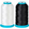 New brothread Set di 2 (Nero+Bianco) 5000M Grande Bobina Filo della bobina/Filato per Spolette per Ricamo e Cucire