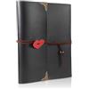 ThxMadam Album Foto,THXMADAM Vintage Pelle Scrapbooking Album Fotografico Memory Book Guest Book Libro degli Ospiti 60 Pagine Nere per San Valentino Festa della Mamma Anniversario Compleanno Natale Regalo