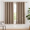 PONY DANCE Tenda Oscurante da Interno con Anelli Termica Isolante Freddo e Caldo Tende Moderne per Soggiorno Curtains Cameretta Bambini 2 Pezzi L 140 x A 175 cm, Moca